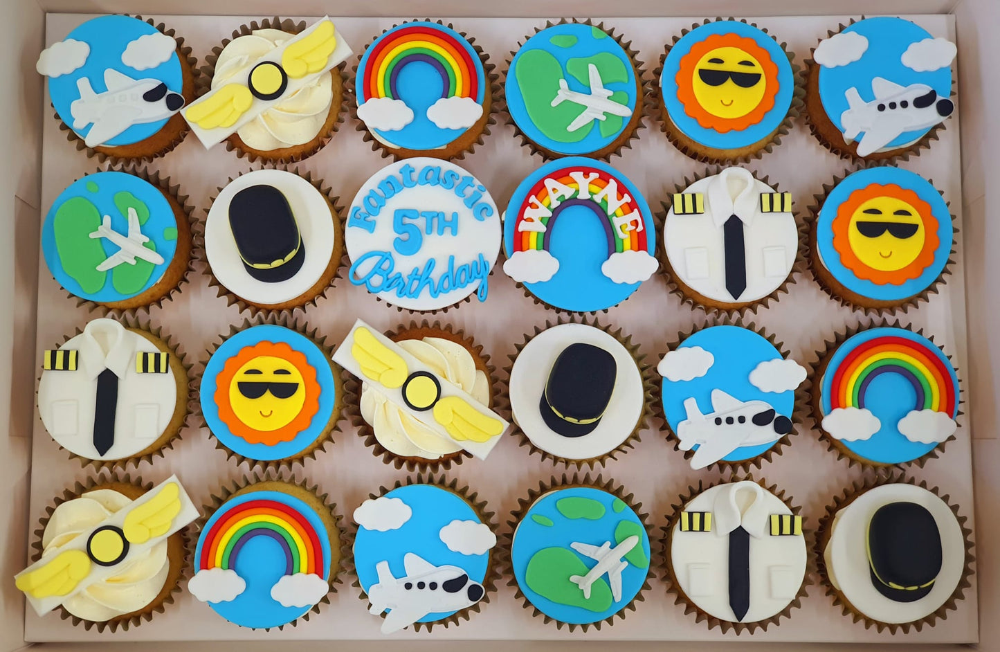 Plane and Pilot Themed Cupcakes (Box of 12)