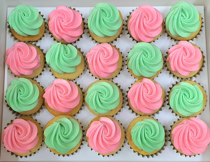 Assorted Colour Frosting Mini Cupcakes (Box of 20)