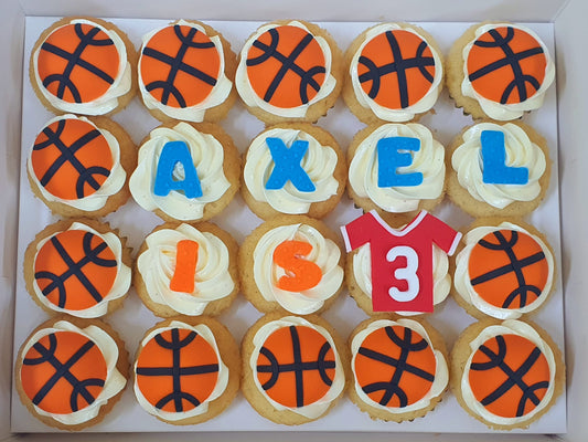 Basketball Mini Cupcakes (Box of 20)