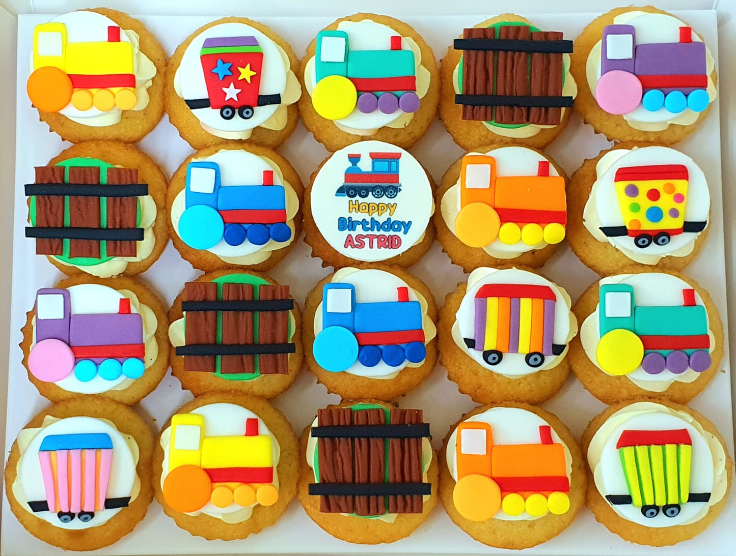 Choo Choo Train Mini Cupcakes (Box of 20)