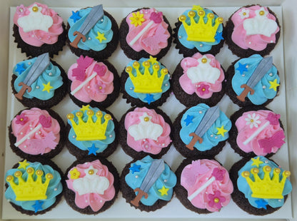 Little Prince and Princess Mini Cupcakes (Box of 20)