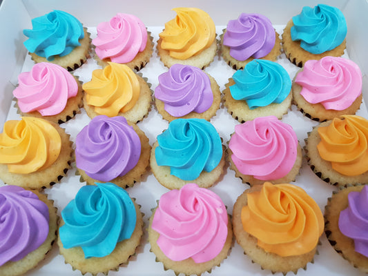 Assorted Colour Frosting Mini Cupcakes (Box of 20) - Cuppacakes - Singapore's Very Own Cupcakes Shop